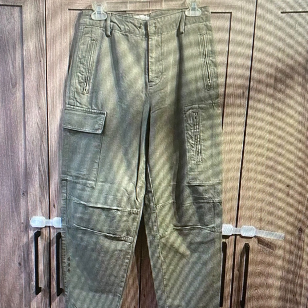 Etica Olive Cargo Utility Pants with Knee Panels